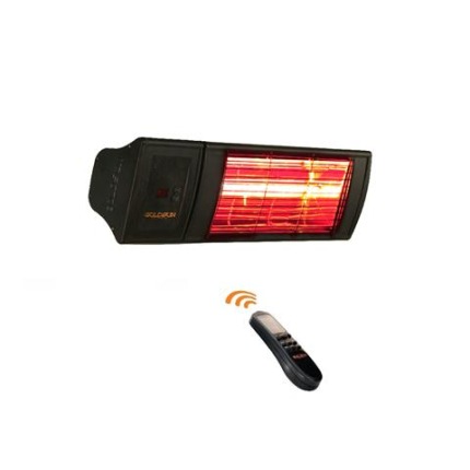 Goldsun Supra Plus  2000W Uzaktan Kumandalı Su Korumalı Elektrikli Infrared Isıtıcı-Siyah (GSS20P)