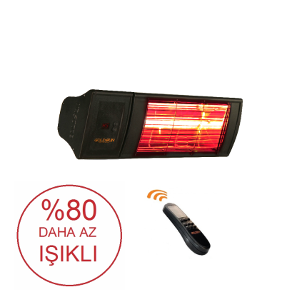 Az Işıklı Goldsun Supra Plus 2000 Watt  ( Az Işık, Uzaktan Kumanda, 5 Kademe ve Suya Dayanıklı)-Siyah (GSS20PLG)